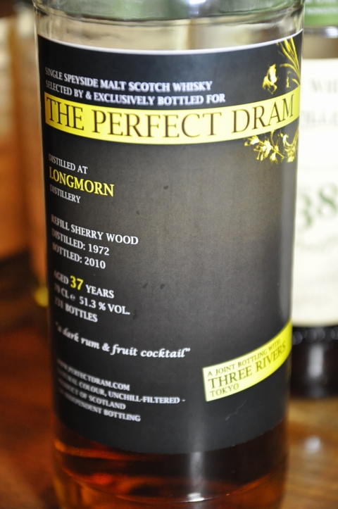 ロングモーン Longmorn 37yo 1972/2010 (51.3%, The Whisky Agency, “Perfect Dram”,231Bts) Rifill Sherry Wood, a dark rum & fruit cocktail