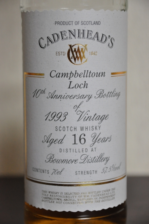 ボウモア　Bowmore 16yo 1993/2009  (57.5%, Cadenhead’s for Campbelltoun Loch, Japan, 70cl)