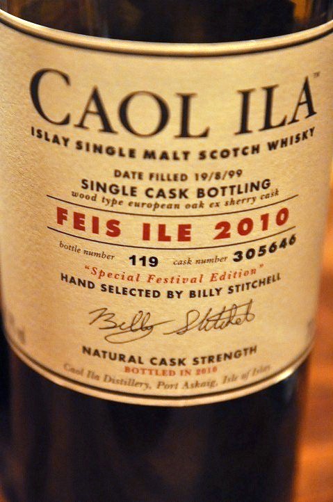カリラ　Caol  ila 1999/2010 ‘FEIS ILE 2010’ (61.9%, OB, 2010, european oak ex sherry cask, C#305646, btl no.119, 19/8/99-2010)　Hand Selected by Billy  Stitchell, bottled especially to celebrate FEIS ILE 2010