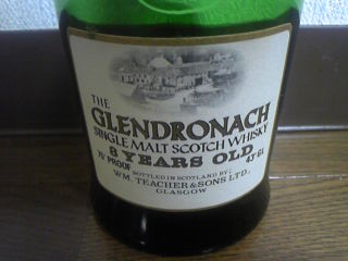 グレンドロナック Glendronach 8yo (75PROOF, 43%, OB, Teacher’s Old green Dumpy, late 70’s, 75cl)