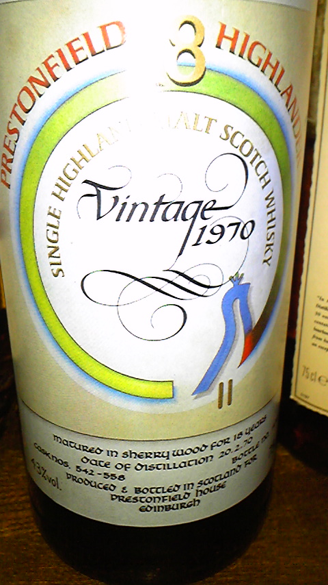 グレンドロナック Glendronach 18yo 1970 (43%, The Prestonfield, C#542-558, 75cl)