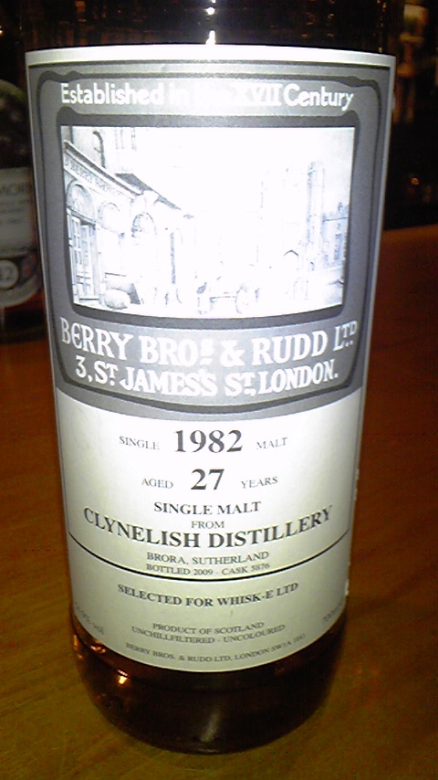 クライネリッシュ　Clynelish  1982/2009  （54.9%,  BBR,  Selected for WHISK-E LTD,  C#5876）