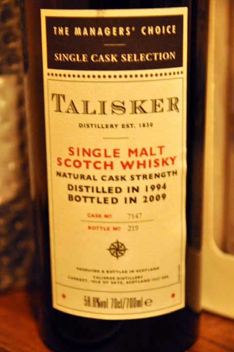 タリスカー Talisker 1994/2009 ‘Manager’s Choise’ (58.6%,  OB, Btl No.219,C#7147,70CL)