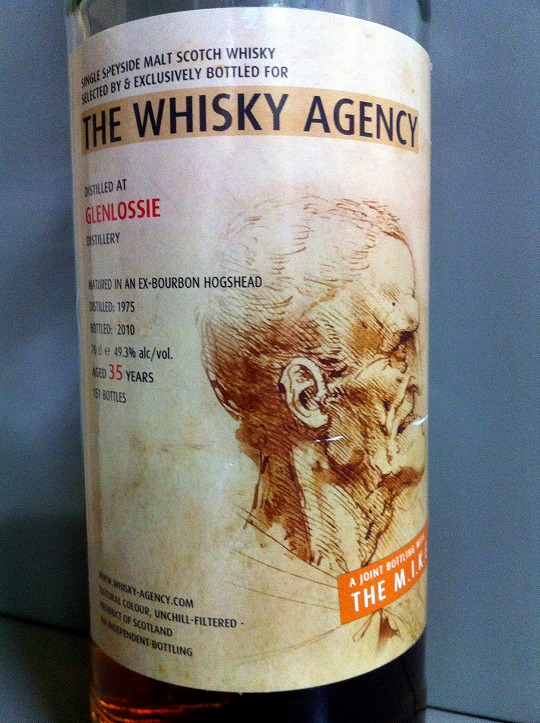 グレンロッシー Glenlossie 35yo 1975/2010 (49.3%, Whisky Agency, “Anatomy”, 151 Bts.) 2010　 A JOINT BOTTLING WITH “THE M.I.K.E.”