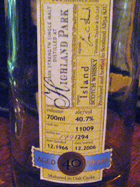 ハイランドパーク Highland Park 40y 1966/2006 (40.7%, Duncan Taylor Rare Auld, C#11009, 294 Bts.)