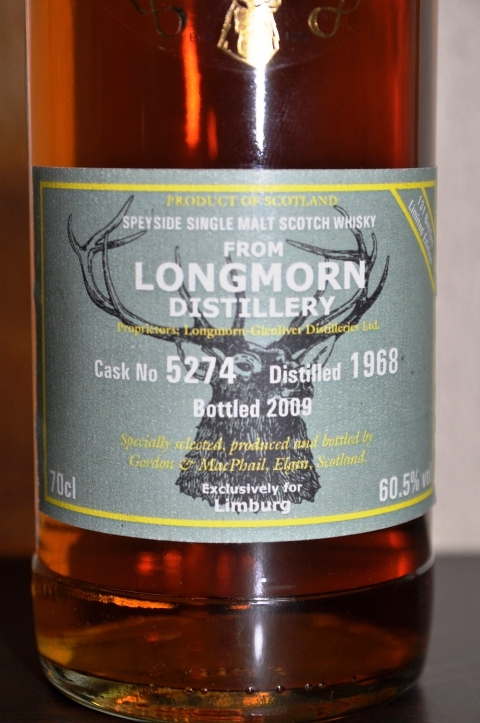 ロングモーン　Longmorn（-Glenlivet） 1968/2009 (60.5%, G&M Reserve Exclusive for Limburg　C#5274)