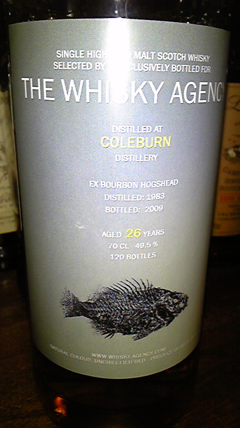 コールバーン　Coleburn 26y 1983-2009 (49.5%, The Whisky Agency Fossiles Series, Bourbon, 120 bottles)