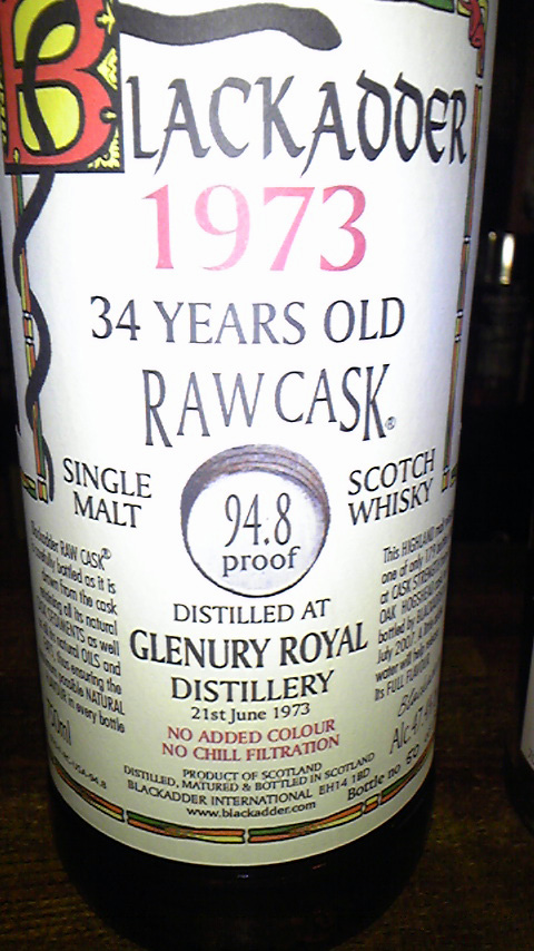 グレンユーリーロイヤル Glenury Royal 34y 1973 (47.4%, Blackadder RC, 179 Bts. C#6864)