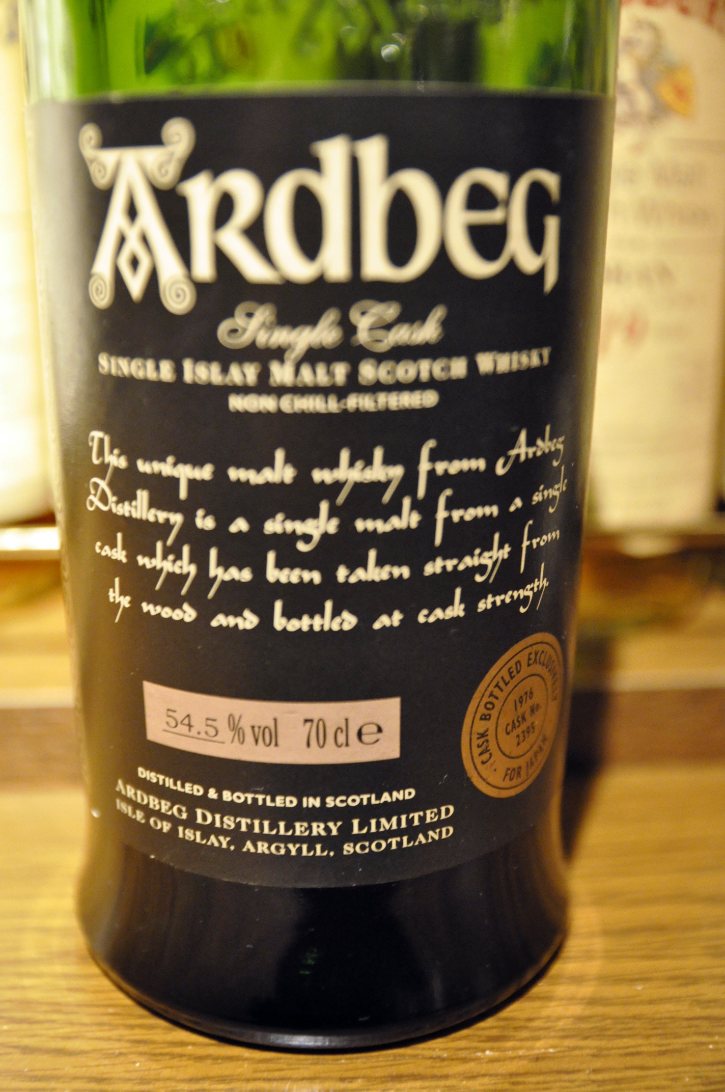 アードベッグ Ardbeg 1976/2002 (54.5%, OB, Sherry, C#2395, 468 Bts., D11/’76 B03/’02, Japan) 2002