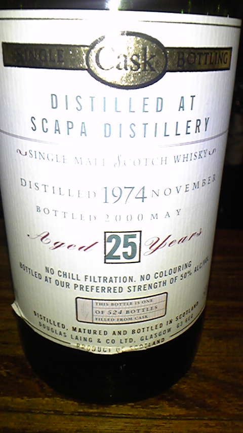 スキャパ　Scapa 25yo 1974/2000 (50%, Douglas Laing OMC, 524 Bts.)