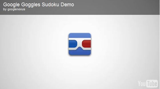 Google Goggles Sudoku Demo