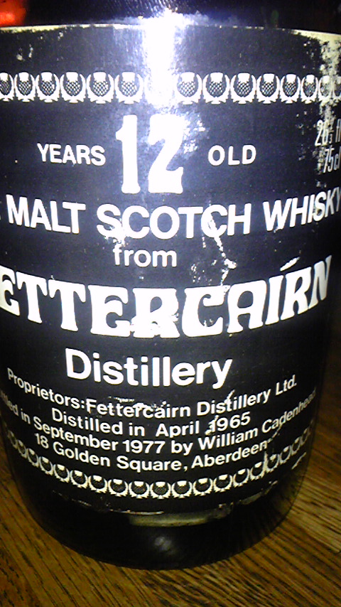 フェッターケアン　Fettercairn 12yo 1965/1977 (80Proof, Cadenhead’s, Dumpy, Black Label, 75cl)