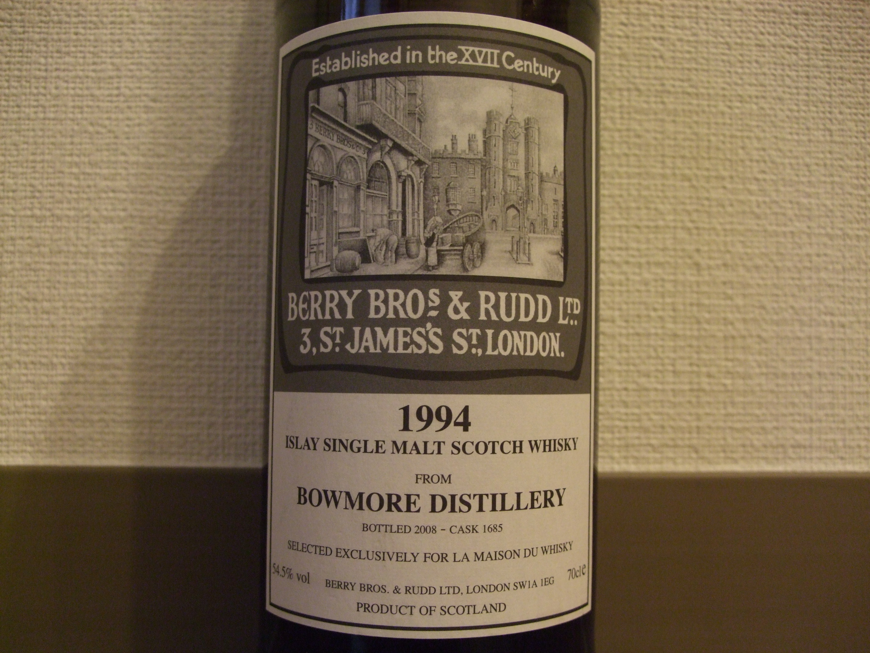 ボウモア BOWMORE 1994-2008 14yo BBR for LMdW #1685 54.5%