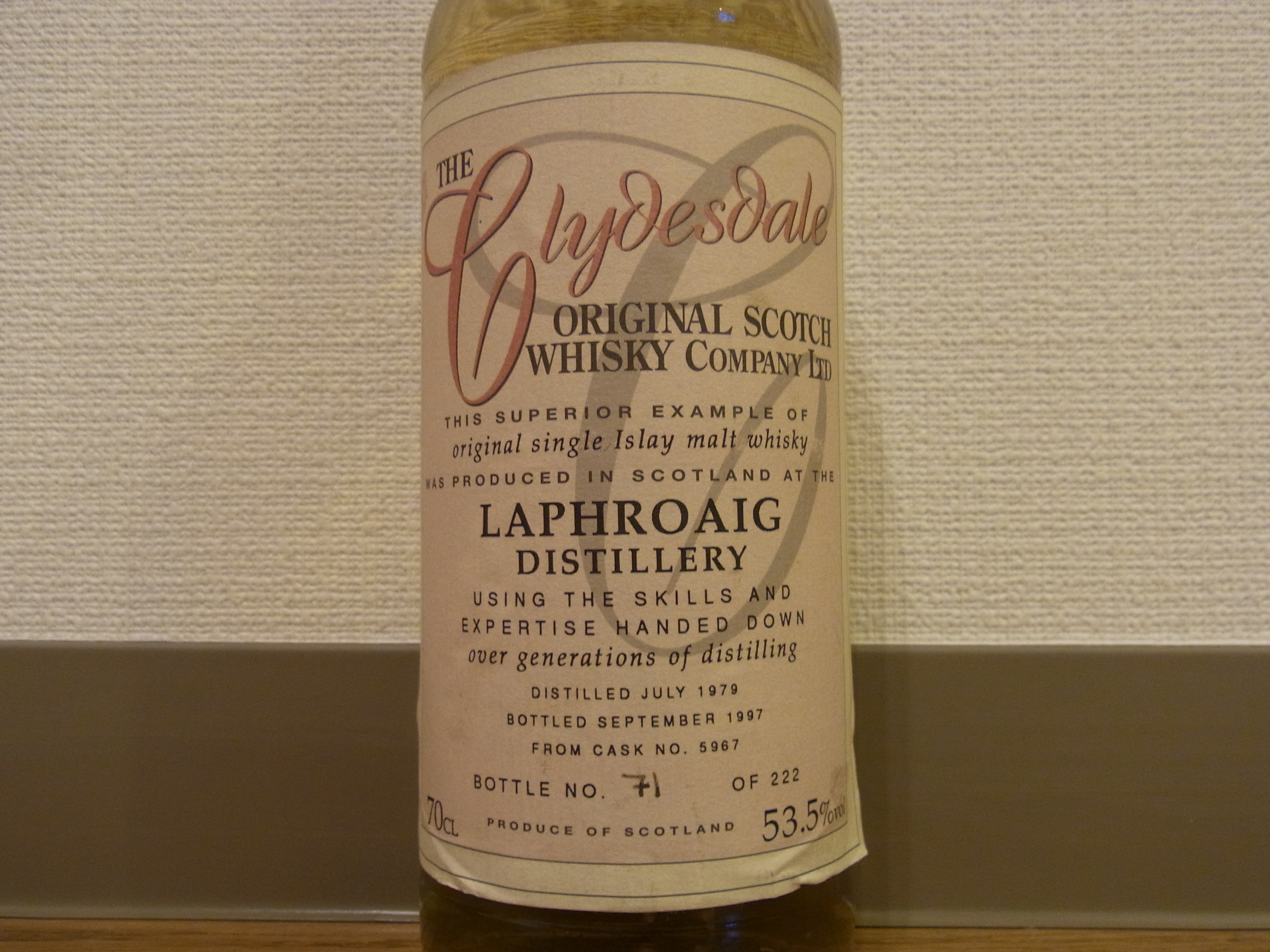 ラフロイグ LAPHROAIG 1979-1997 18yo Clydesdale 53.5%