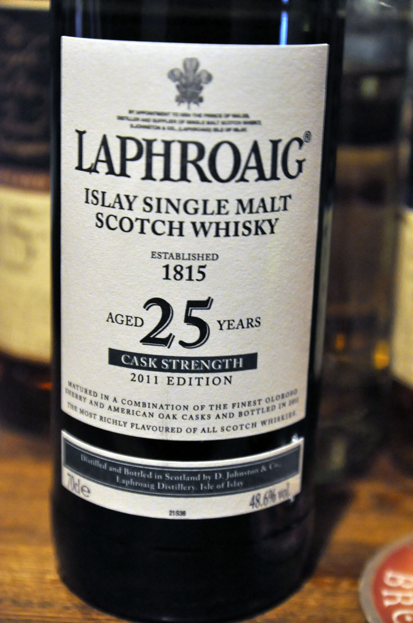 ラフロイグ　Laphroaig 25yo ‘Cask Strength’ (48.6%, OB, Limited Edition, 2011 Edition)