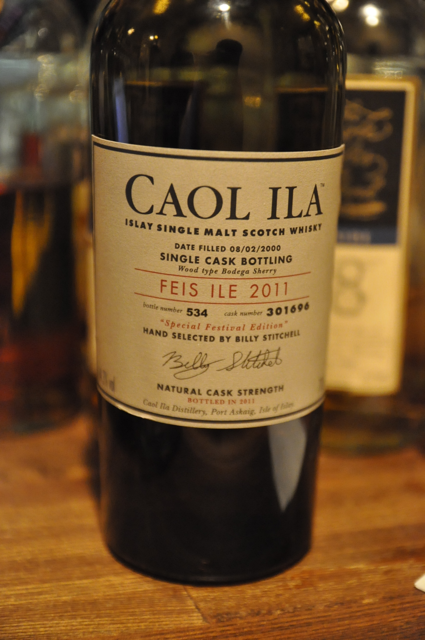 カリラ　Caol Ila Feis Bottling  2000/2011 （64.3%, OB, Bodega Sherry Cask, C#301696, Btl No.534）