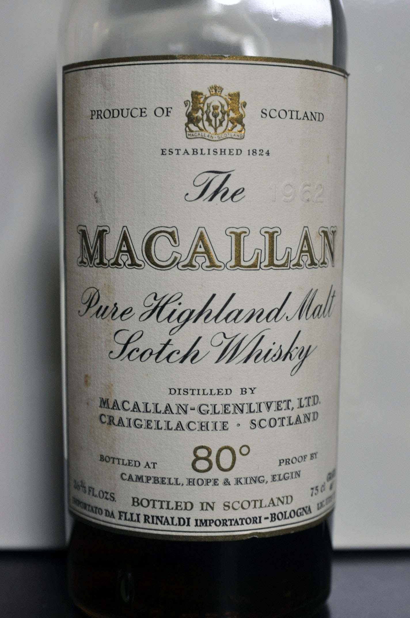 マッカラン Macallan 1962 (80°proof, OB, Campbell, Hope & King, Rinaldi Italy)