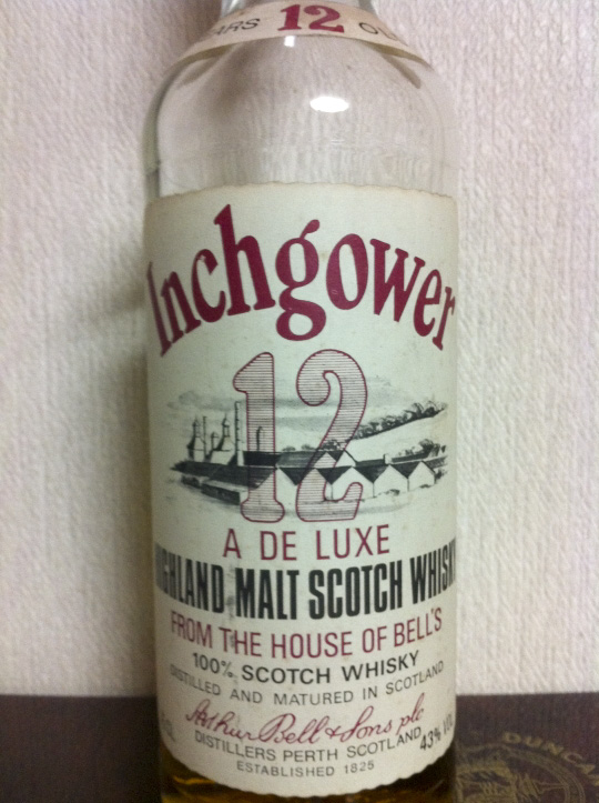 インチガワ　Inchgower 12yo (43%, OB, Arthur Bell & Son, red cap, deluxe cream label) for Italbell.s.r.l.