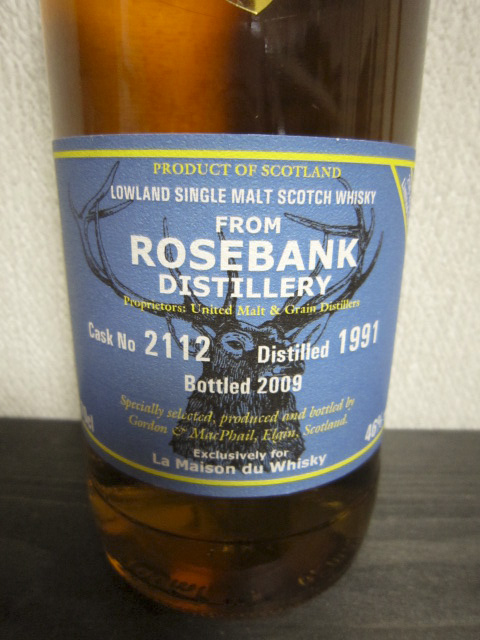 ローズバンク　Rosebank 1991/2009 (46%, G&M Reserve for LMdW, C#2112,258 btls) 1st Fill Bourbon Barrel