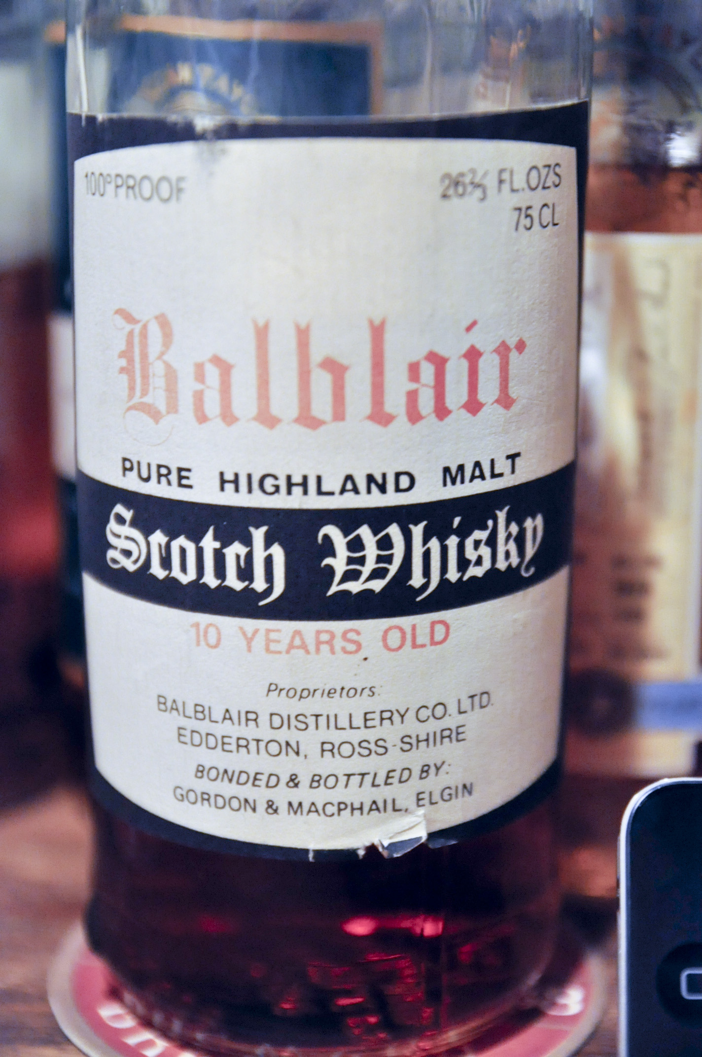 バルブレア Balblair 10yo (100proof, G&M Licence bottling, red screw cap, red and blue letters)