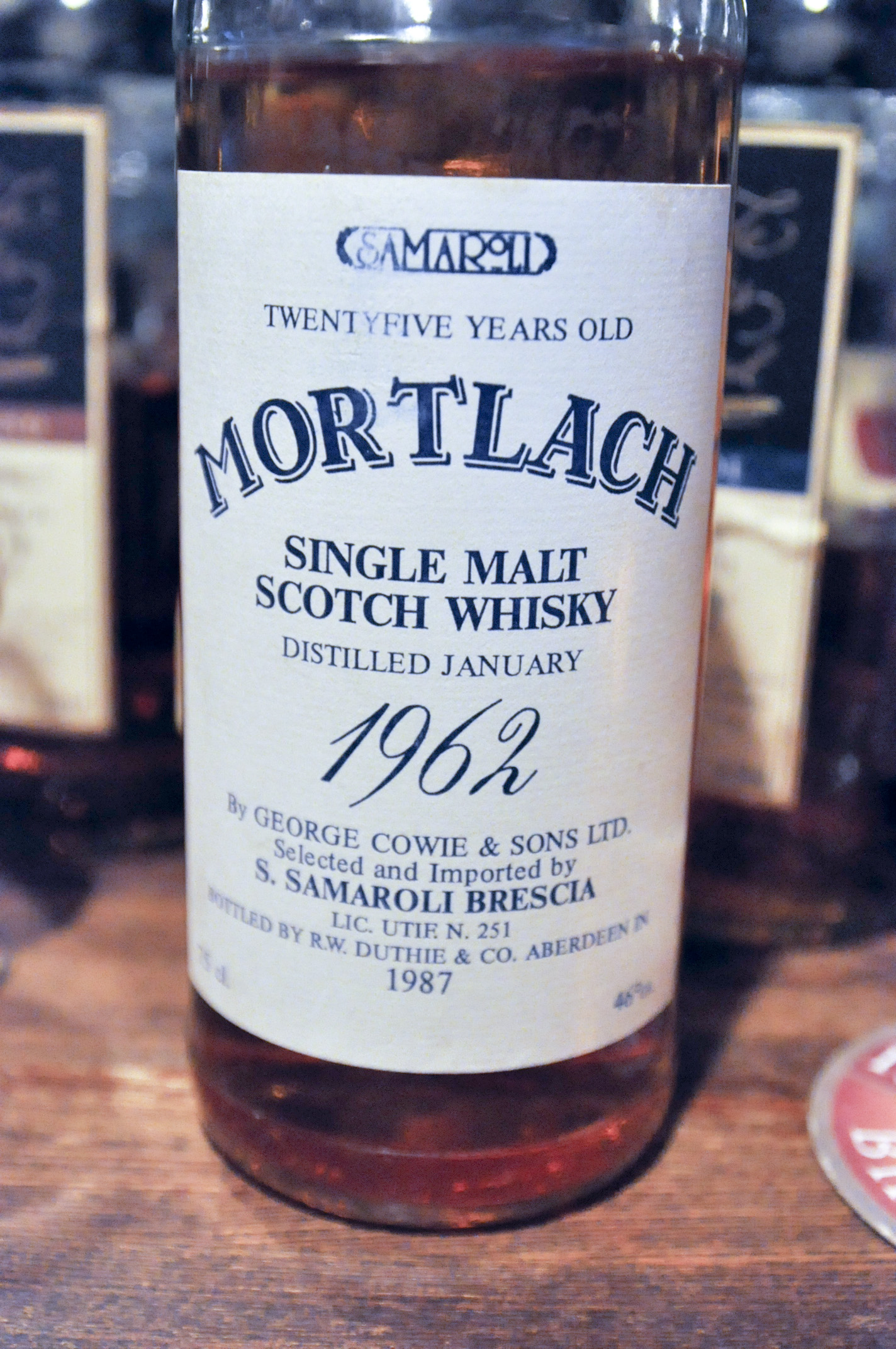 モートラック　Mortlach 25yo 1962/1987 (46%, Duthie for Samaroli, 341/648 Bts.)