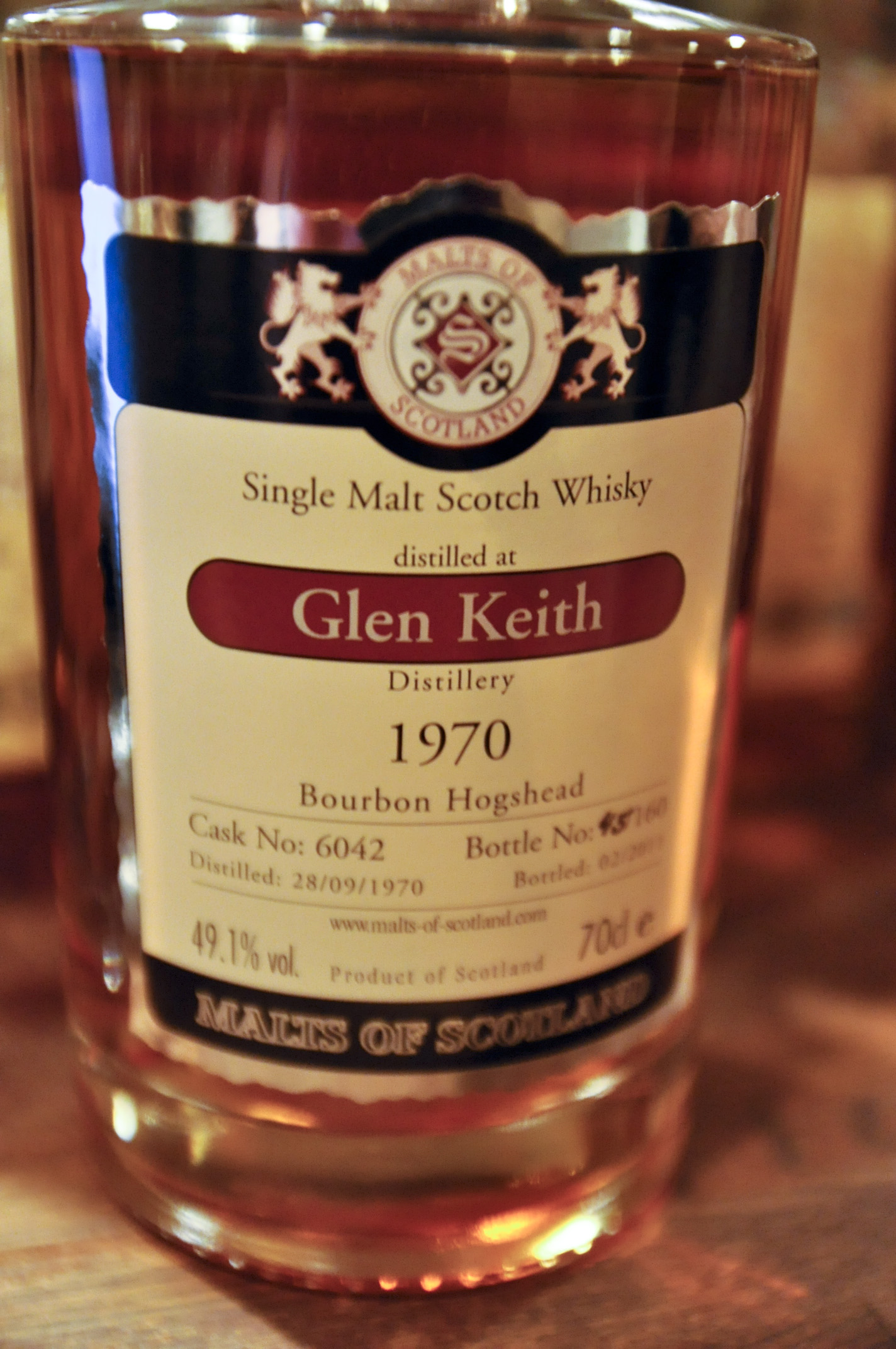 グレンキース　Glen Keith 1970/2011 (49.1%, Malts Of Scotland, C#6042, Bourbon Hogshead, 45/160btls, 70cl)