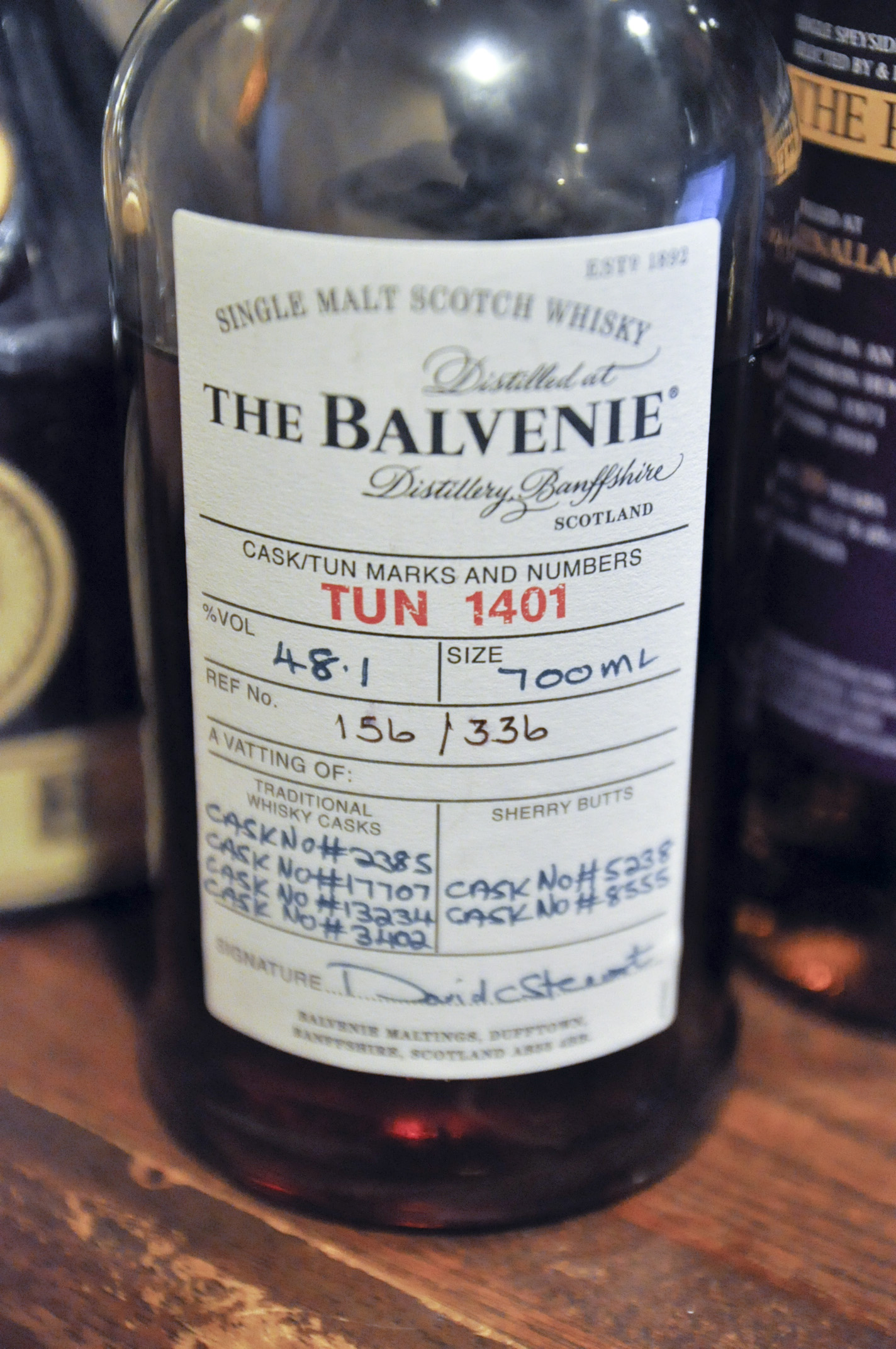 バルヴェニー Balvenie  ‘TUN1401’ (48.1%, OB, batch1, Traditional Whisky Casks : C#2385, 17707, 13234, 3402, Sherry Butts : C#5238, 8555, 156/336btls)