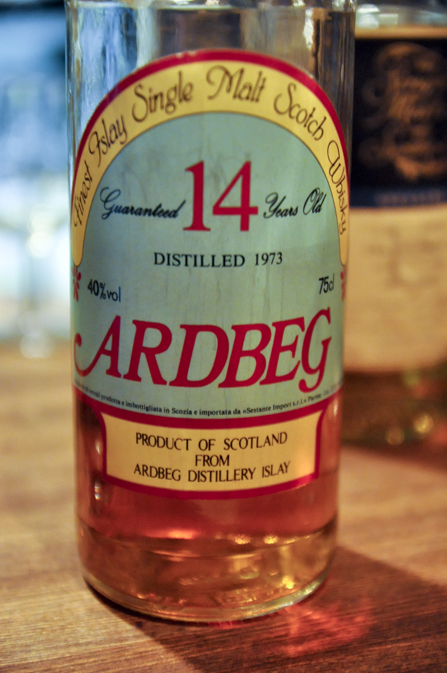 アードベッグ　Ardbeg 14yo 1973 (40%, Sestante, green label, clear glass, 1980’s, 75cl)