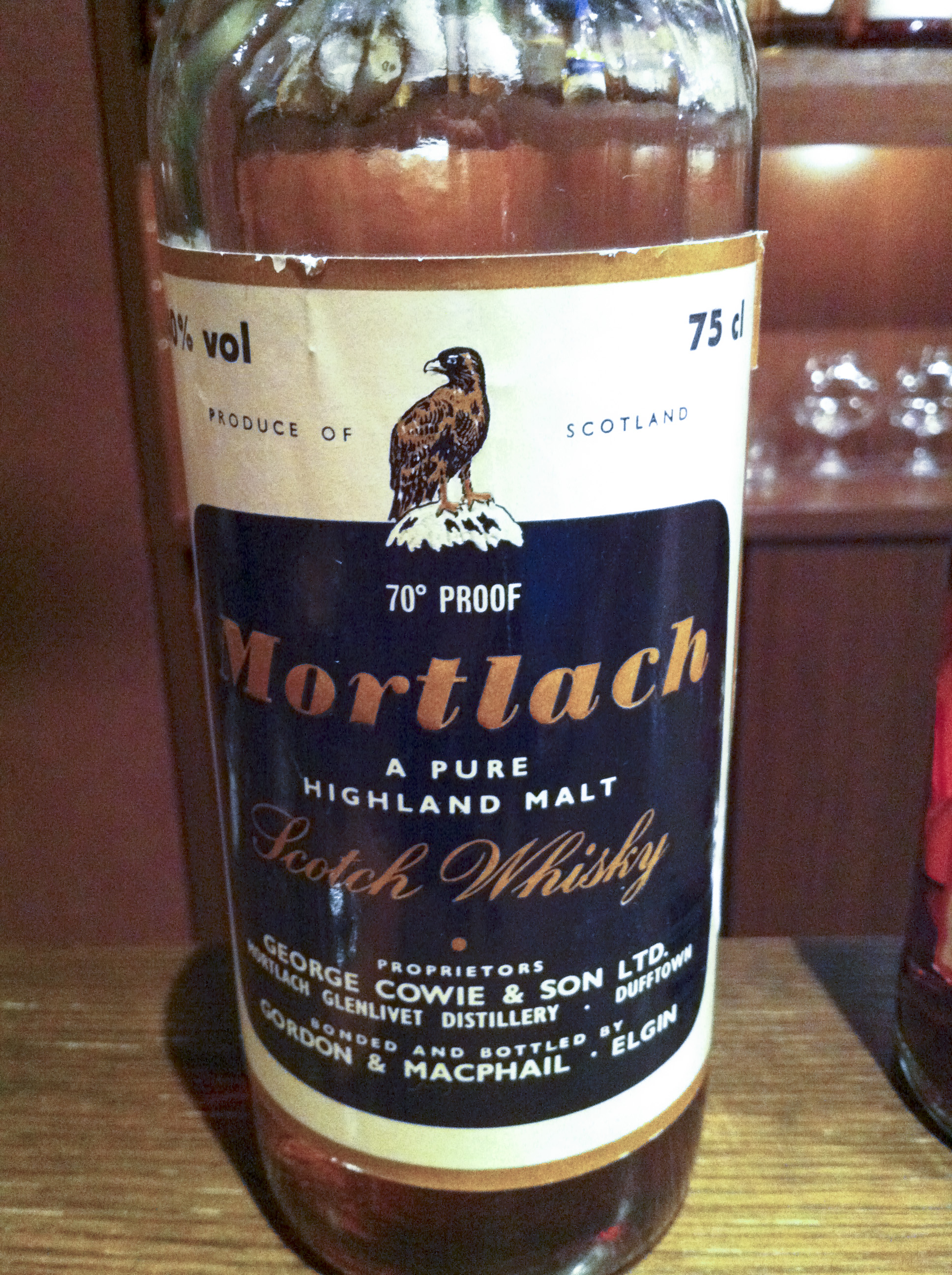 モートラック　Mortlach 12yo (70Proof, G&M, Eagle Label, 1970’s, 75cl)