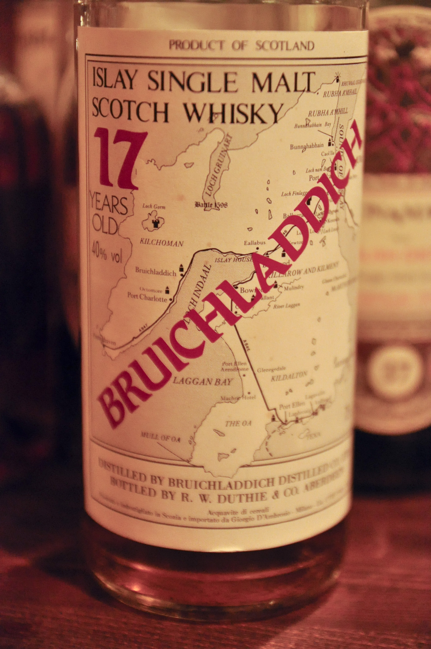 ブルイックラディ Bruichladdich 17yo (40%, R.W.Duthie, 1980s, 75cl) c1985