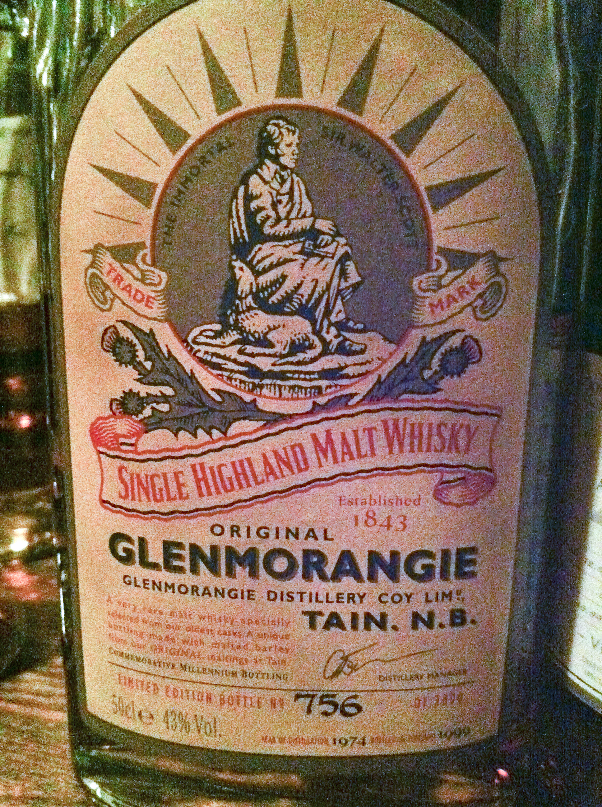 グレンモーレンジ　Glenmorangie 1974/1999 (43%, OB, Commemorative Millennium Bottling in Wooden Box, 50CL)
