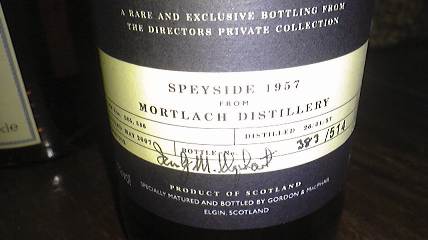 モートラック Mortlach 50yo 1957/2007 (43.5%, Gordon & MacPhail, Private Collection, C#585+586, 514bts)