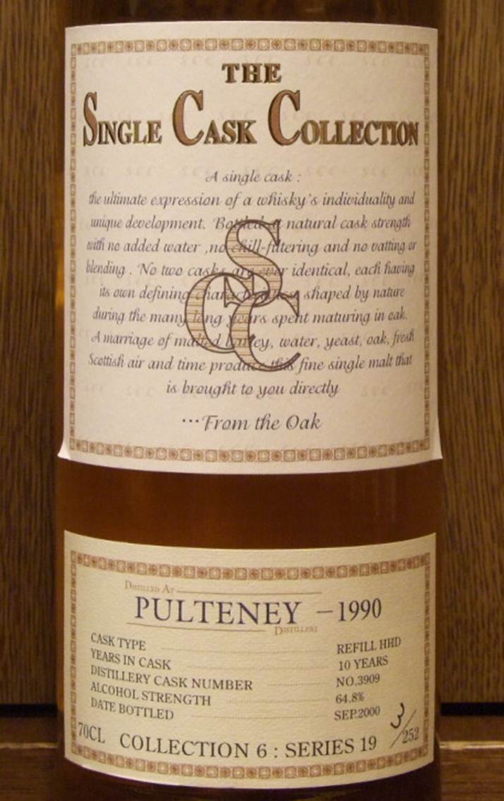 プルトニー PULTENEY 1990-2000 10yo THE SINGLE CASK COLLECTION #3909 64.8%