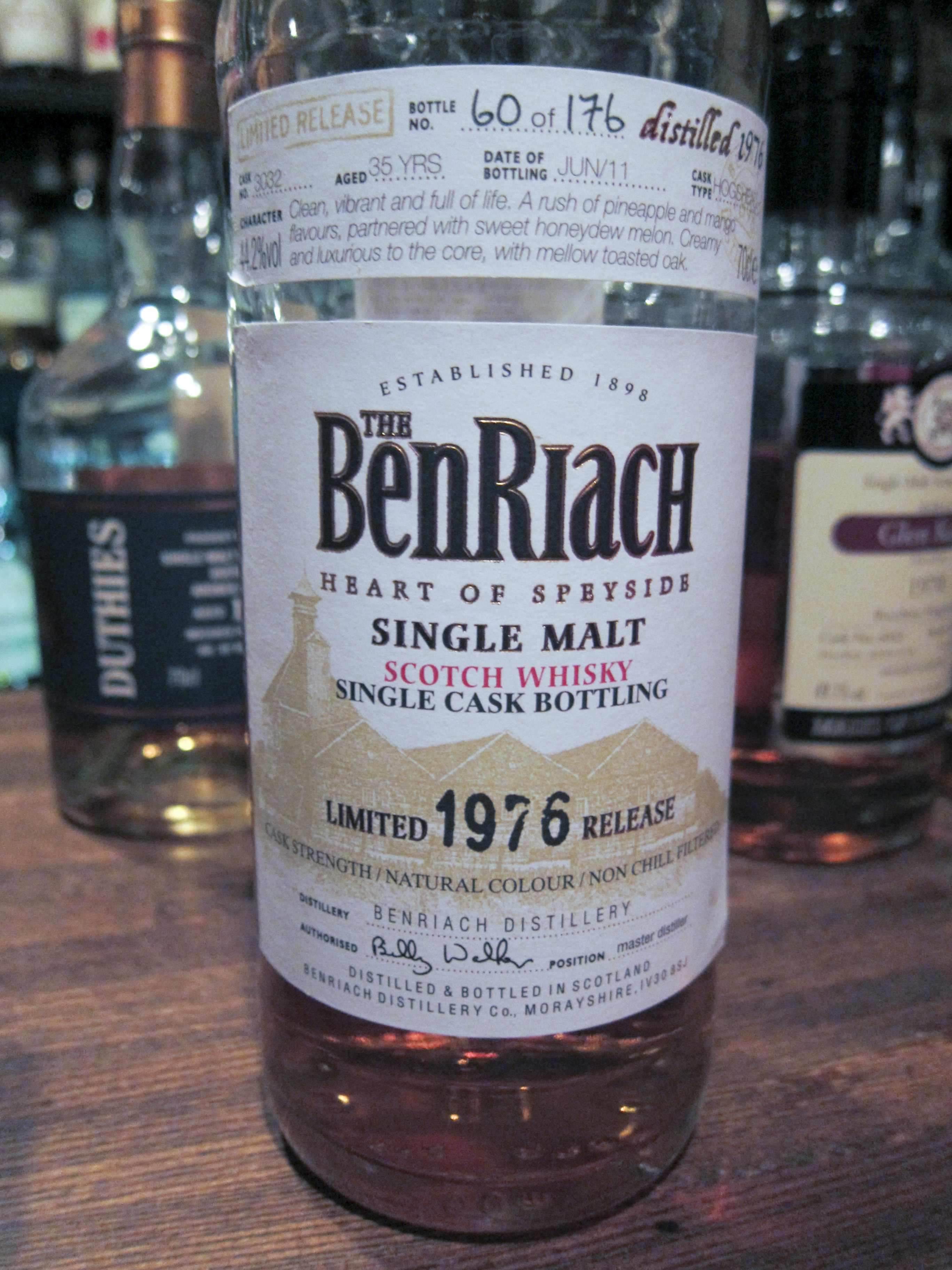 ベンリアック Benriach 35yo 1976/2011 (44.2%, OB, hogshead, C#3032, 176 Bts.)