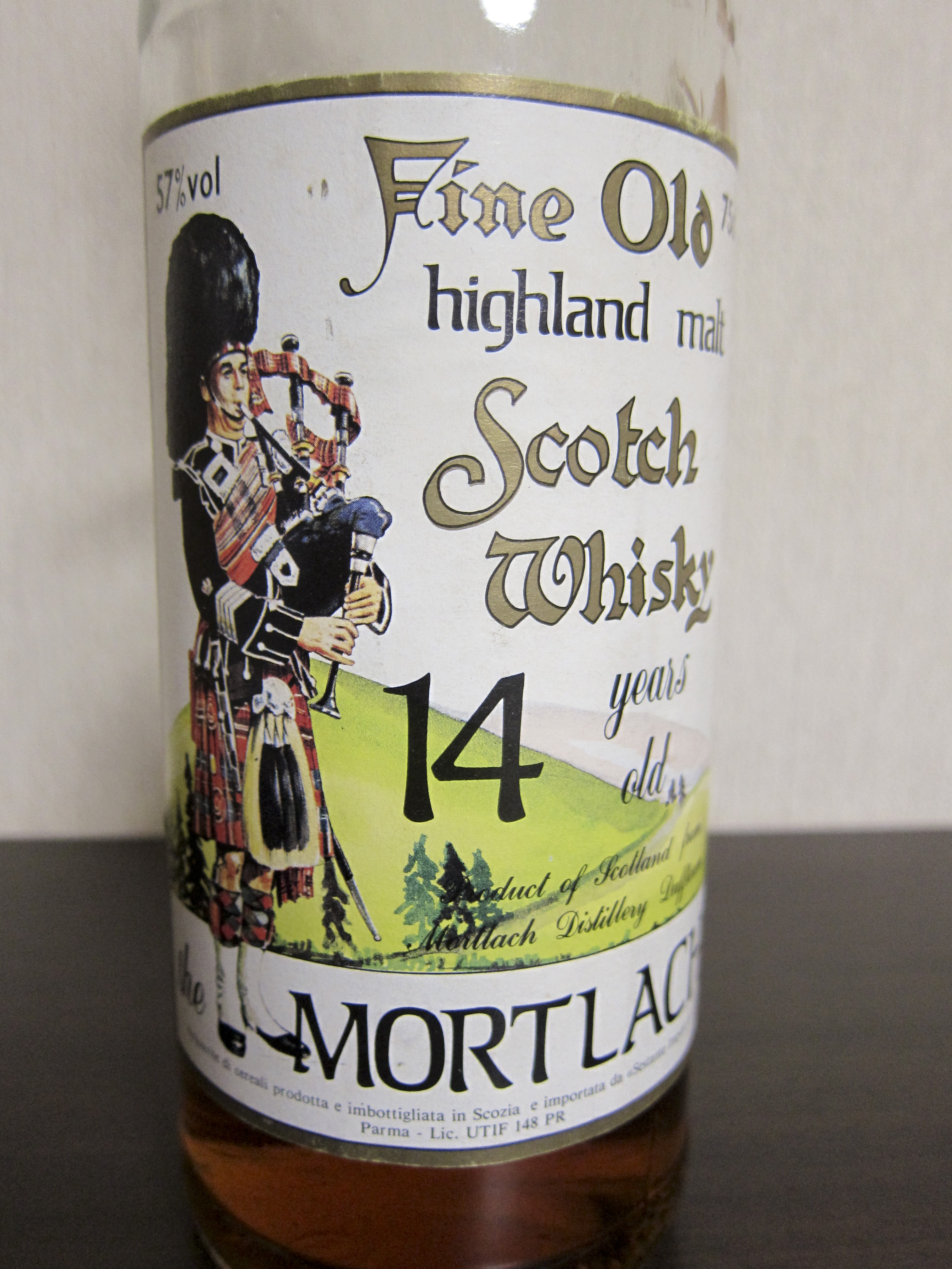 モートラック Mortlach 14yo (57%, Sestante, label with pipers, 75cl)  cork cap