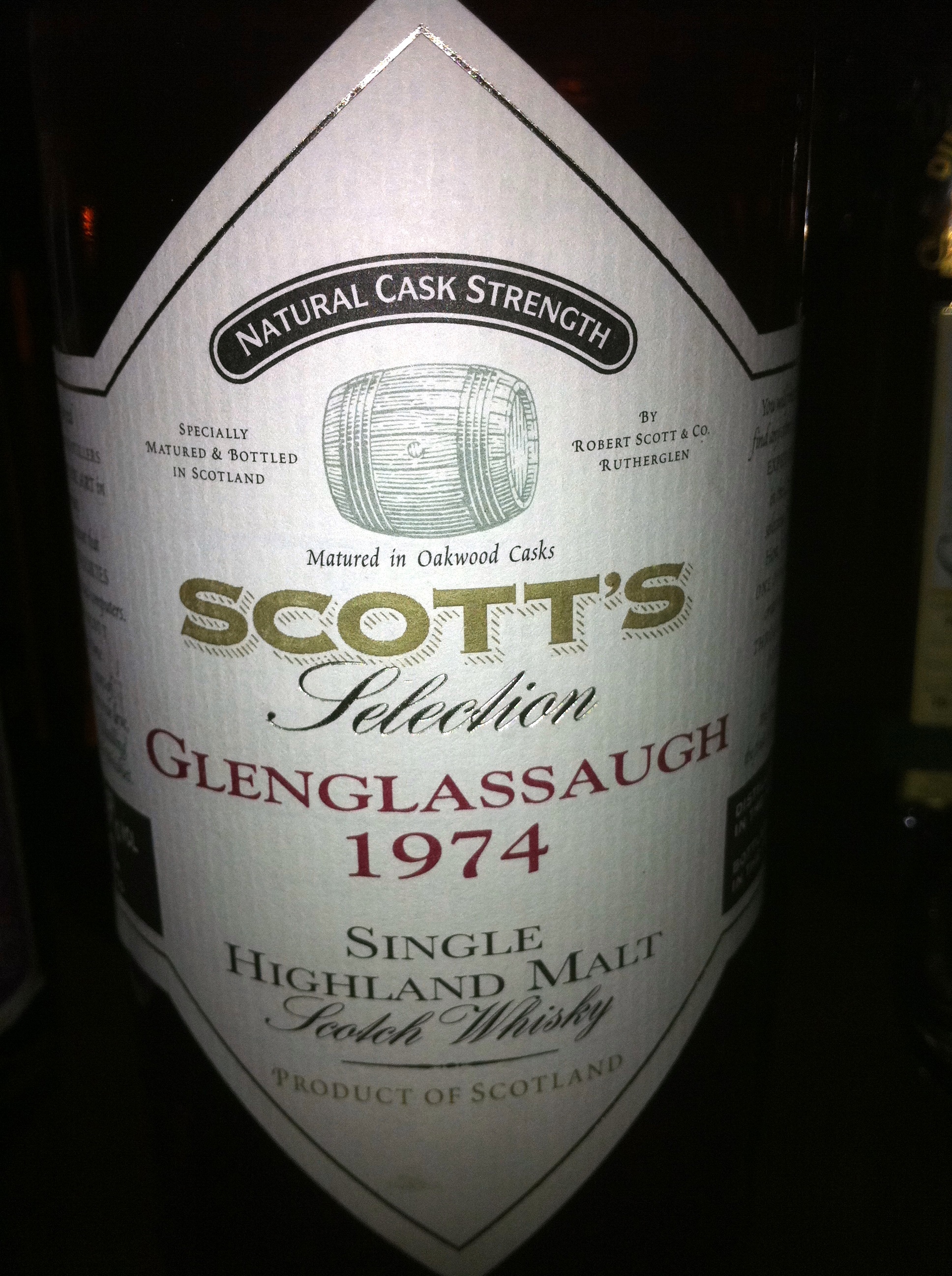 グレングラッソー Glenglassaugh 1974/1998 (55.9%,  Scott’s, natural cask strength, 70cl)　日本向け