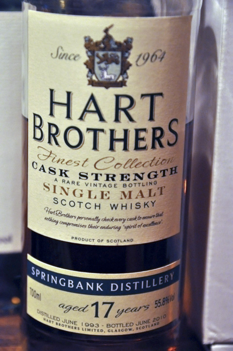 スプリングバンク　Spring Bank  17yo  1993/2010  (55.8%, HART BROTHERS, Finest Collection,70cl)