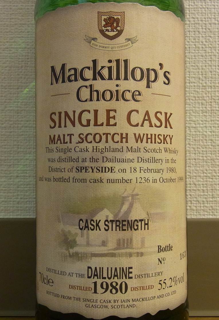 ダルユーイン DAILUAINE 1980-1999 Mackillop’s Choice 55.2%