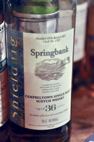 スプリングバンク　Springbank 36yo 1970/2007 (49.5%, Sheldaig, C#1702)