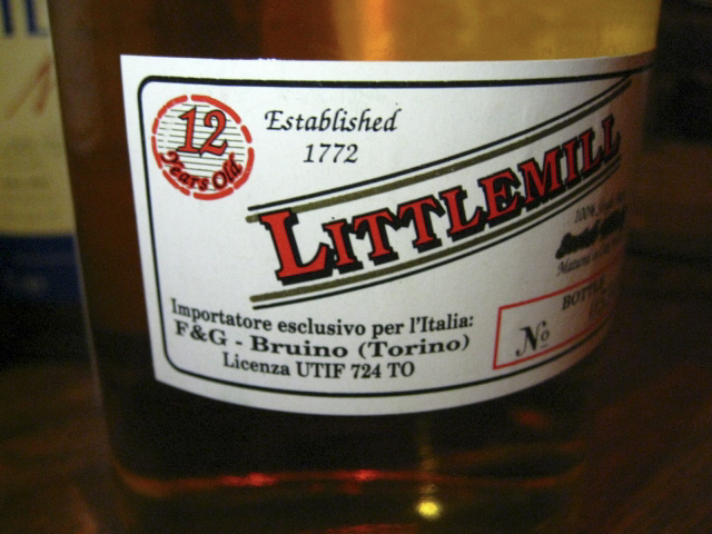 リトルミル  Littlemill 12yo (54%, OB for Italy, Oak Wood, Full Proof, 75CL, Btl No.0534 )  1980年代後半ボトリング　