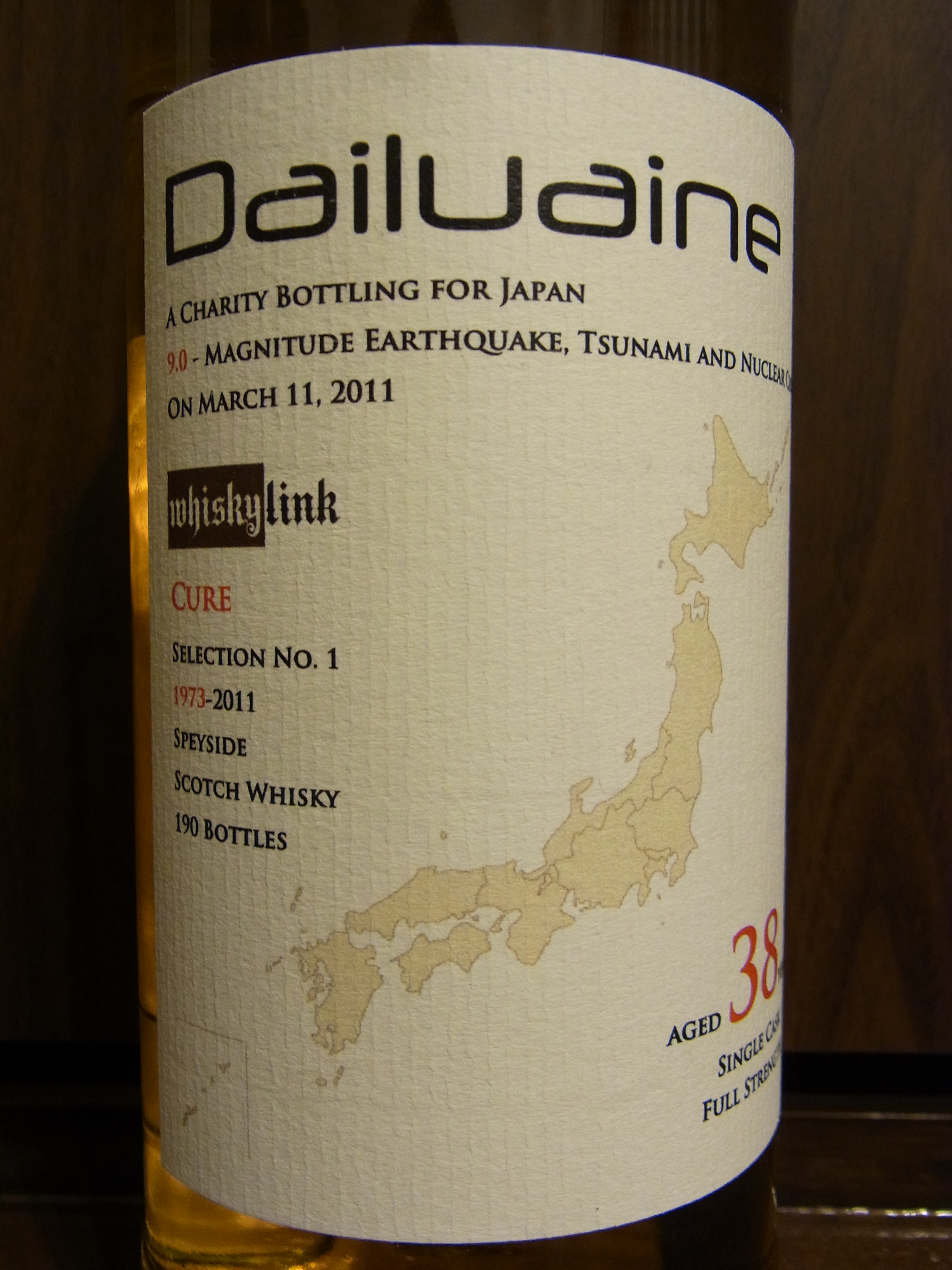 ダルユーイン DAILUAINE 1973-2011 38yo whiskylink “Cure” selection No.1 #10417 54.5%