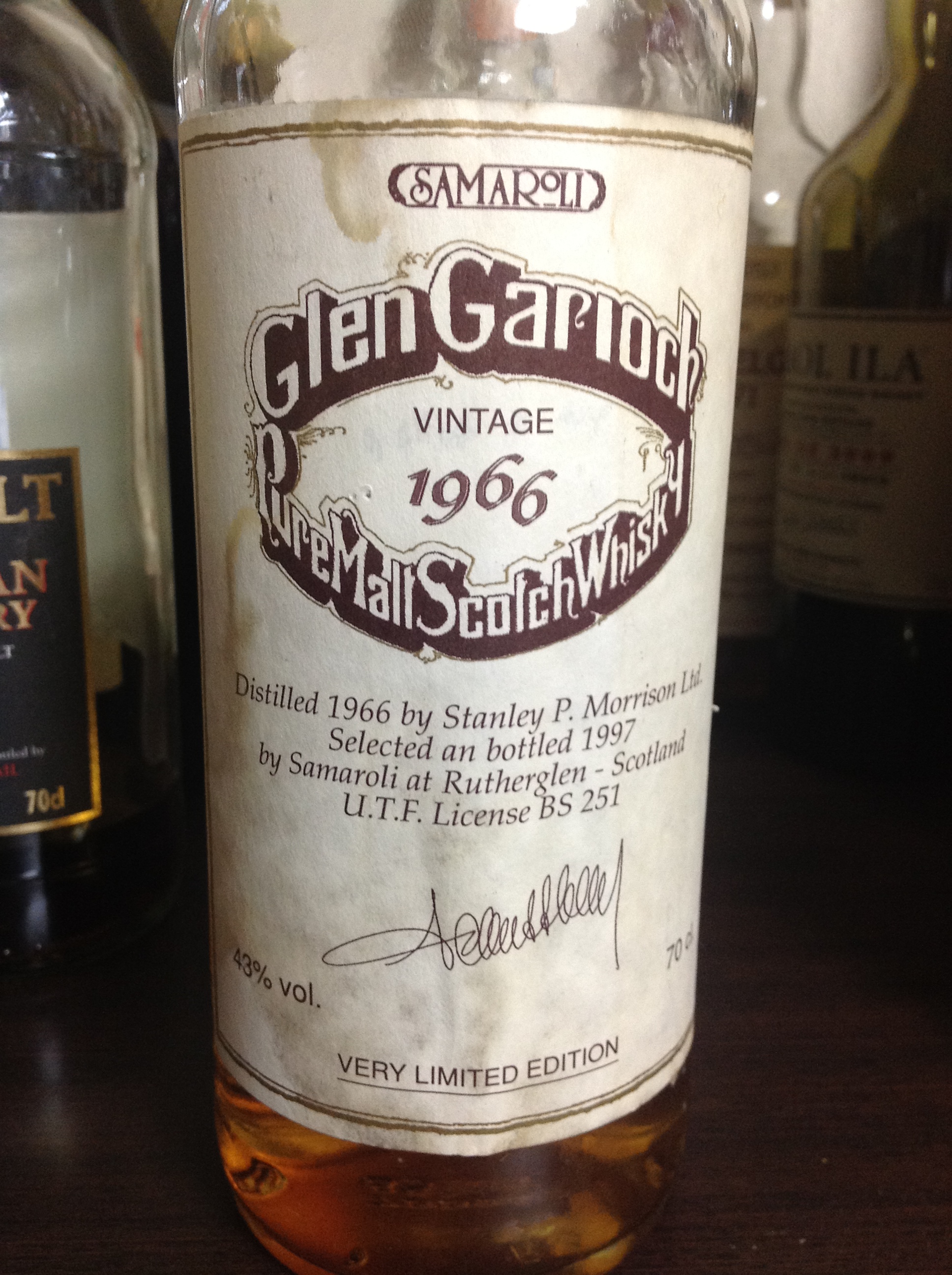 グレンギリー　Glen Garioch 1966/1997 (43%, Samaroli, C#1309-1299, 696 Bts.)