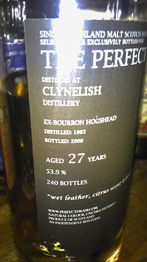 クライネリッシュ　Clynelish 1982/2009  Ex-Bourbon Hogshead Distilled: 1982 Bottled: 2009 Aged 27 Years 53.9% 70 cl 240 Bottles