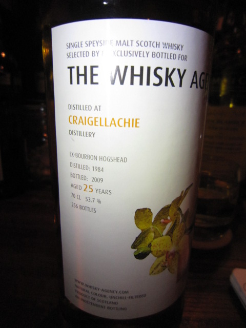 クレイゲラヒ　Craigellachie 1984-2009　25yo 　(53.7%, THE WHISKY AGENCY, 256 Bottles  Ex-Bourbon Hogshead)