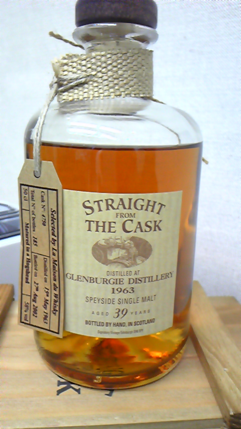 グレンバーギ　Glenburgie 39yo 1963-2002 bottled by hand (58%, Signatory Straight from the Cask, c. #4750) Selected by LMdW　185本限定