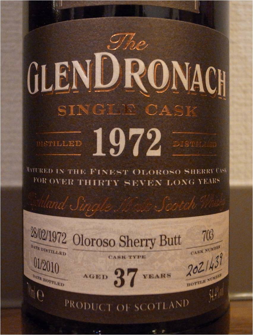 グレンドロナック GLENDRONACH 1972-2010 37yo OB for WHISK-E ＃703 54.4%