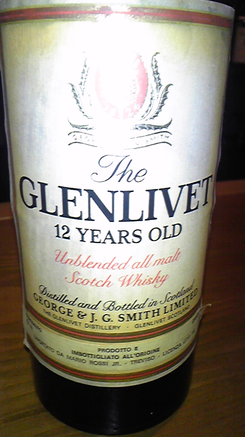 グレンリベット　Glenlivet 12y (43%, OB, Cream cap, ‘Unblended all malts’)