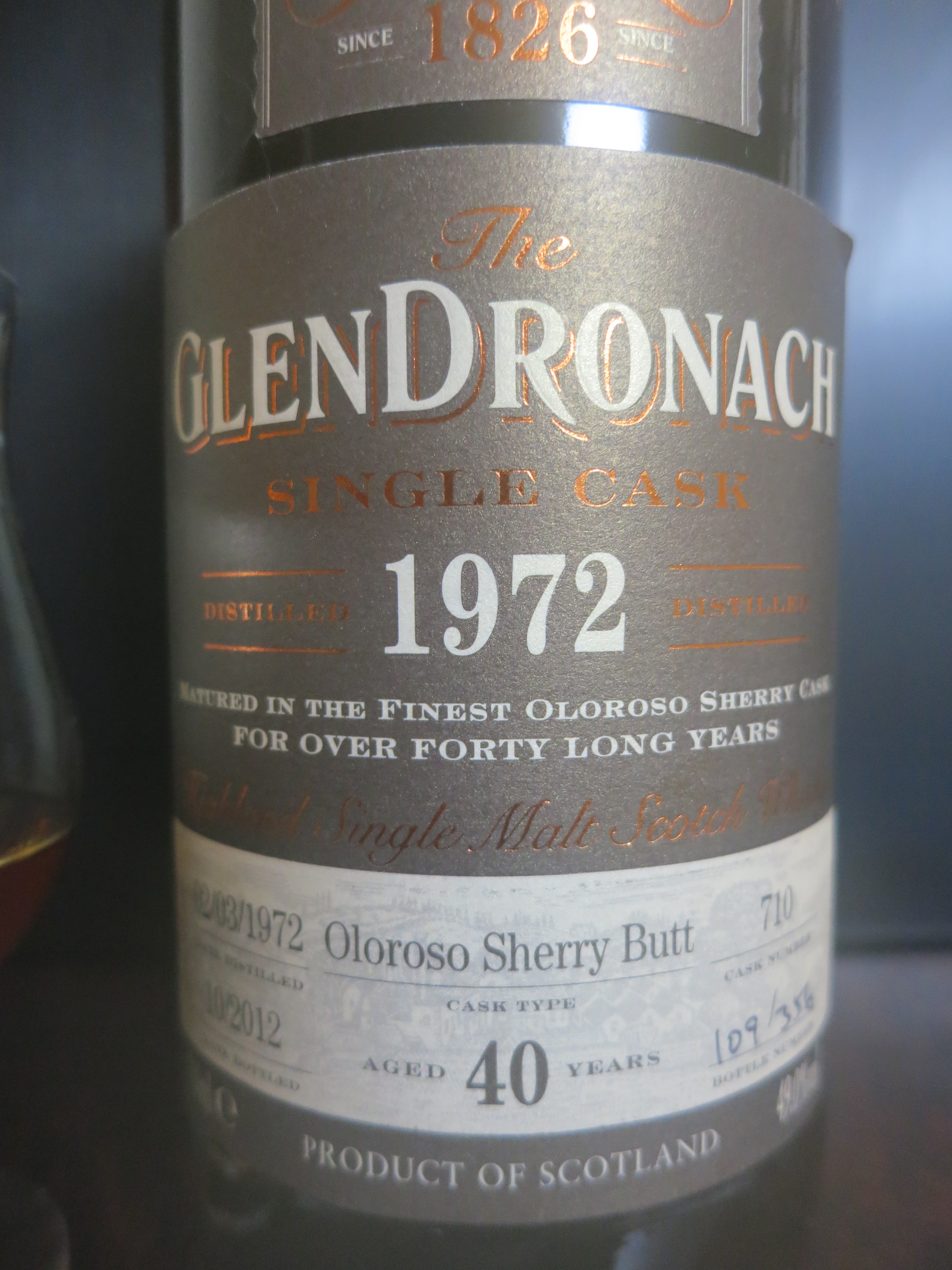 グレンドロナック　Glendronach 40yo 1972/2012 (49%, OB, Batch7, Cask#710, 109/356Bts.) Oloroso Sherry Butt