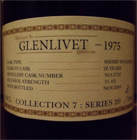 グレンリベット GLENLIVET 1975-2001 26yo THE SINGLE CASK COLLECTION #5732 51.4%