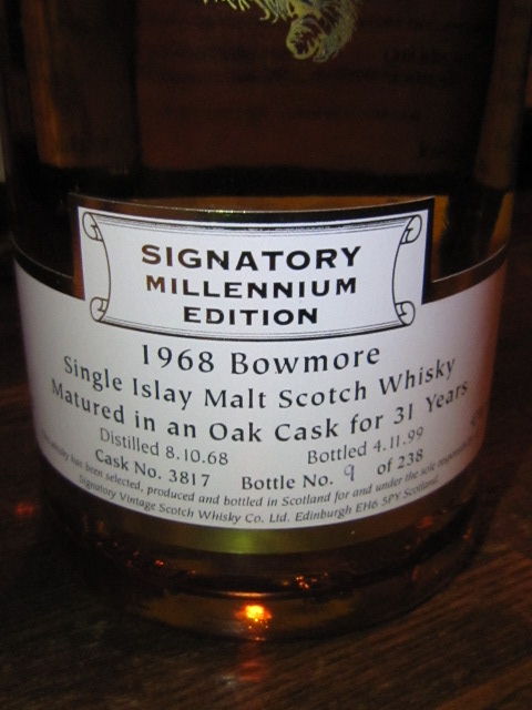 ボウモア　Bowmore 31yo 1968/1999 (43%, Signatory, Millenium Edition, C#3817, 238 Bts.)　オークカスク